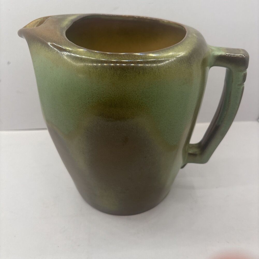 Vintage Frankoma Pottery Plainsman Prairie Green Pitcher 5D MCM